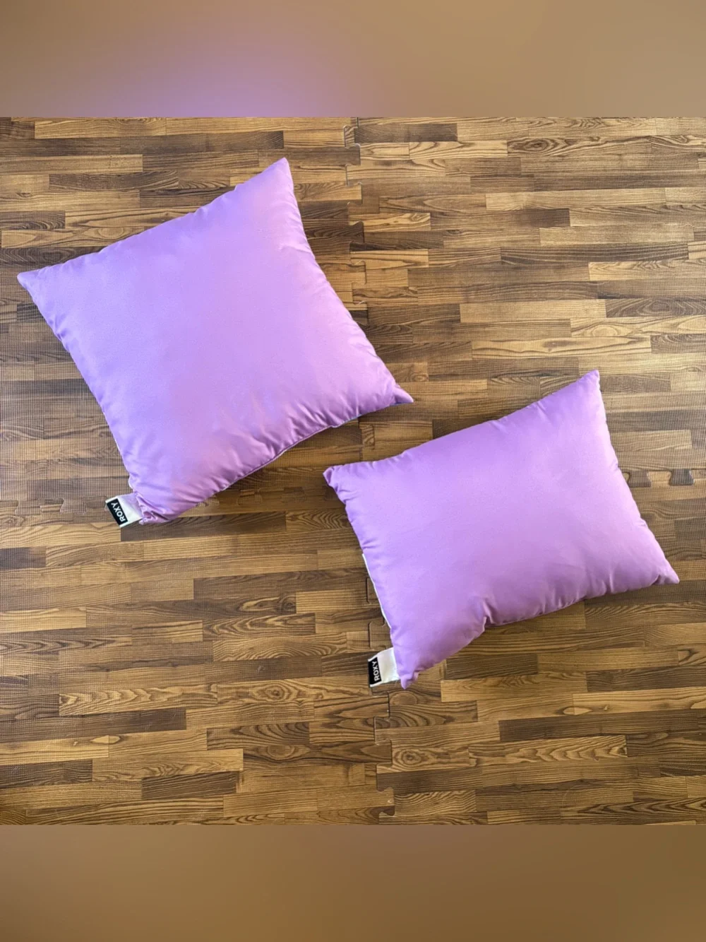 Roxy Heart Graphic Throw Pillow Duo in Purple, Blue & Pink